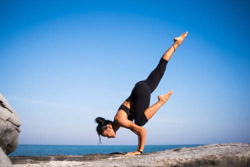 woman doing yoga