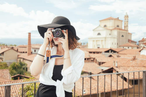 woman with camera