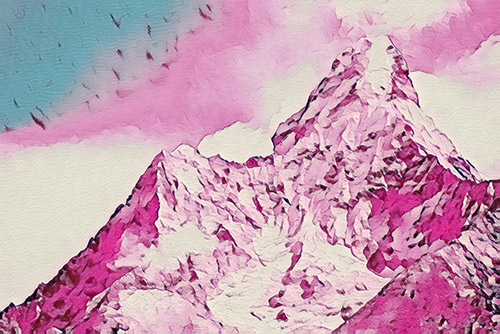 mountian pic turned into watercolor