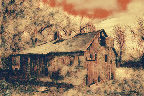 photo of barn converted to vintage art